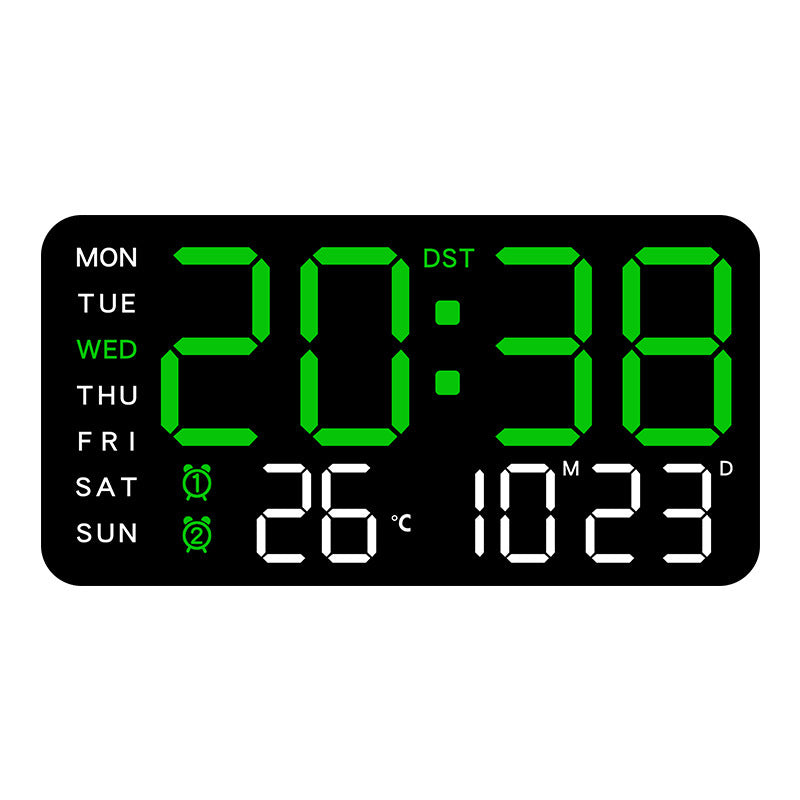 Digital Wall Clock with Temperature, LED Display, USB/Battery Power for Home Decor