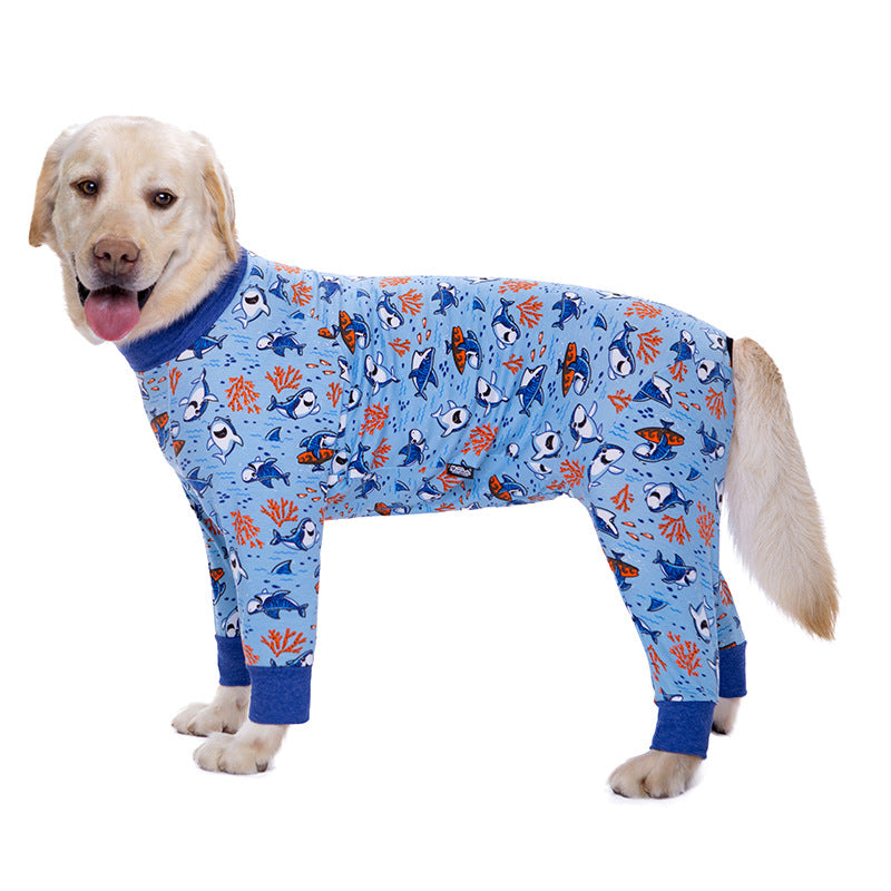 Medium and large dog pet clothing thin design belly protection weaning and sterilization suit