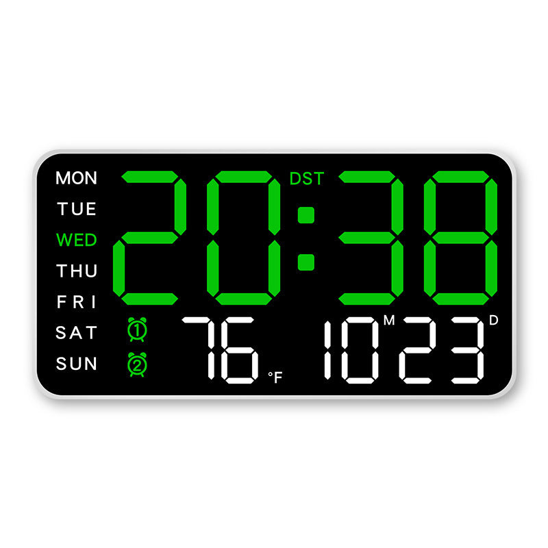 Digital Wall Clock with Temperature, LED Display, USB/Battery Power for Home Decor
