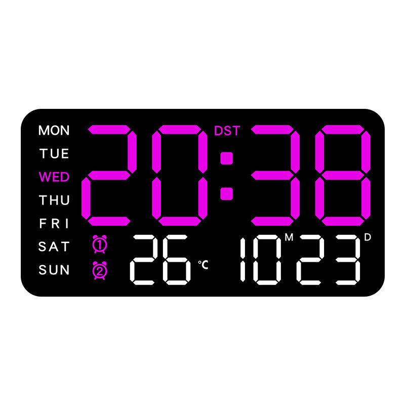 Digital Wall Clock with Temperature, LED Display, USB/Battery Power for Home Decor