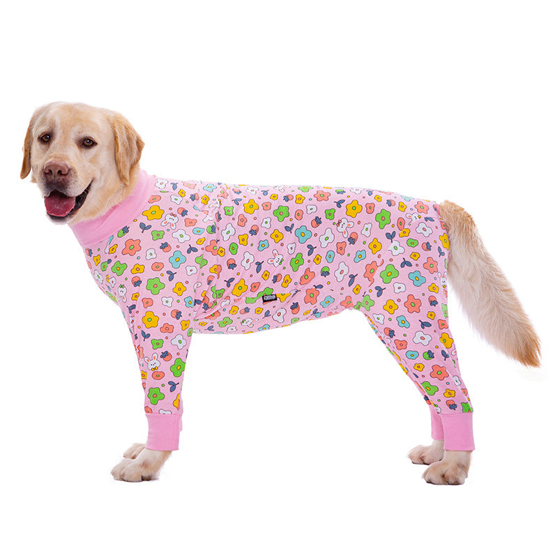 Medium and large dog pet clothing thin design belly protection weaning and sterilization suit