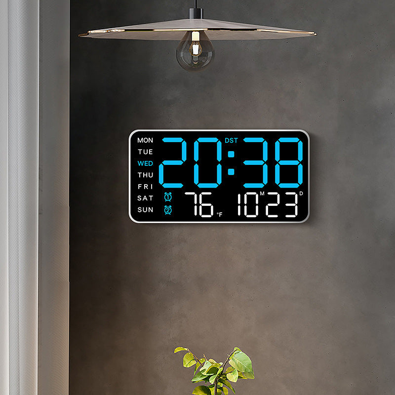 Digital Wall Clock with Temperature, LED Display, USB/Battery Power for Home Decor